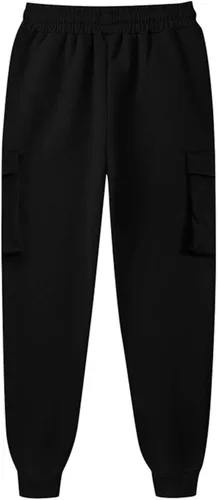 Vista 4 de Pantalones deportivos de forro polar para mujer, holgados, casuales, de cintura alta, para entrenamiento, atléticos, con parte inferior de cincha