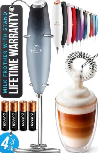 Vista 84 de Zulay Kitchen Potente varita espumadora de leche con 2 baterías Duracell – Mezclador de bebidas portátil ultrarrápido – Máquina de espuma eléctrica