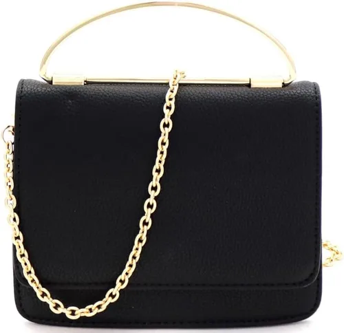 Vista 6 de Elegante bolso de mano pequeño de metal con asa superior simple y minimalista