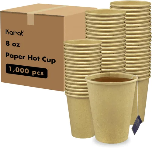 Vista 22 de Karat Taza de papel para café expreso de 4 oz, 1000 unidades, taza desechable para enjuague bucal, para bebidas calientes y frías, blanca (C-K504W)