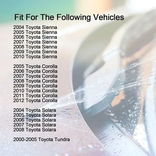 Vista 5 de Kit de boquillas de lavador de parabrisas delantero para Toyota Sienna 04-10, Toyota Corolla 05-12, Toyota Solara 04-08, Toyota Tundra 00-05.