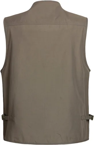 Vista 6 de Chaleco Flygo para hombre, para pesca, trabajo, safari, viaje de reportajes o para actividades al aire libre en verano, con bolsillos