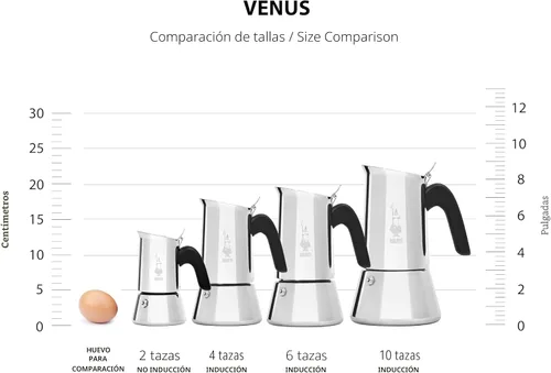 Vista 6 de Bialetti - Nueva cafetera Venus Induction, apta para todo tipo de placas, acero 18/10, 4 tazas (5.7 onzas), aluminio, cobre