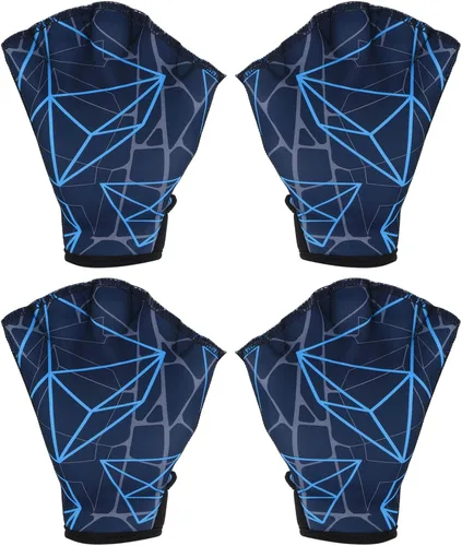 Vista 8 de PATIKIL Guantes acuáticos de natación guantes de natación con malla de impresión de resistencia al agua accesorios de entrenamiento para natación