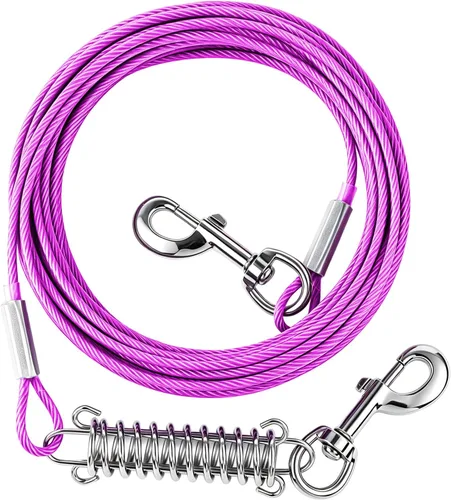 Vista 10 de Cable de Amarre para Perros, Correa para Perros de 20 pies - Cable de Amarre Resistente para Perros Grandes de hasta 125 libras - Cadena para Perros