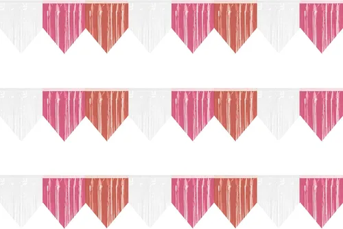 Vista 6 de Pancarta 3P con flecos metálicos para colgar en la pared, telón de fondo para desfiles, flotadores, guirnaldas, bodas, fiestas, graduación, clase