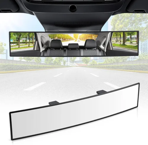 Vista 10 de SINGARO Espejos retrovisores interiores, accesorios universales de 10 pulgadas, gran angular para reducir el punto ciego de manera eficaz