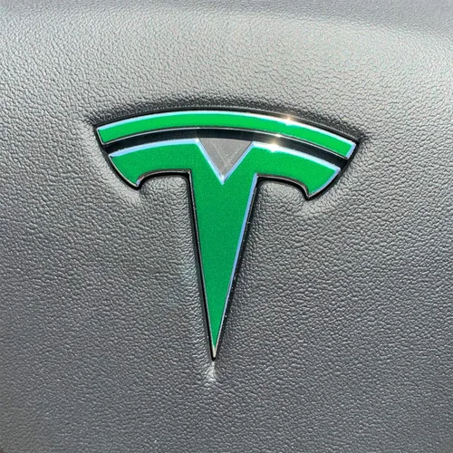 Vista 4 de Calcomanía con logotipo para Tesla Model S, Nosecone, juego de 14 piezas (verde brillante)