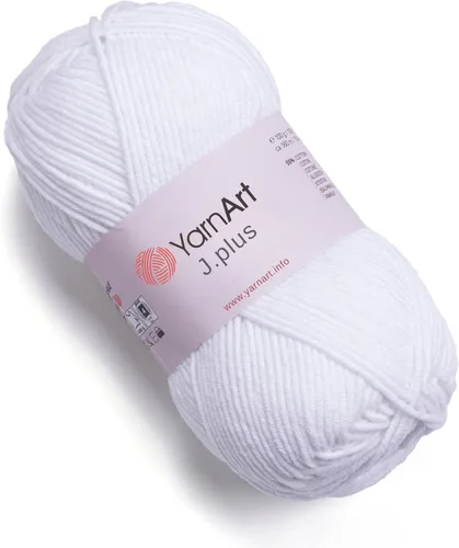 Vista 24 de YarnArt Jeans Plus - Hilo de mezcla de algodón suave, 100g (3.5 onzas), 160m (174 yardas), 55% algodón, 45% acrílico, grosor medio #4, ideal