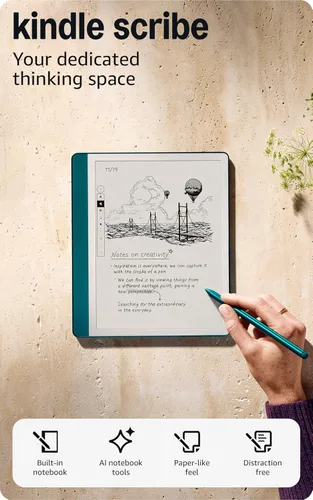 Vista 8 de Nuevo Amazon Kindle Scribe (16 GB). Pantalla rediseñada con bordes uniformes. Ahora escribe directamente en libros y documentos. Con resumen