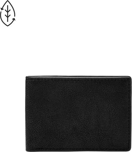 Vista 4 de Fossil Cartera de cuero delgada minimalista plegable con bolsillo frontal para hombre