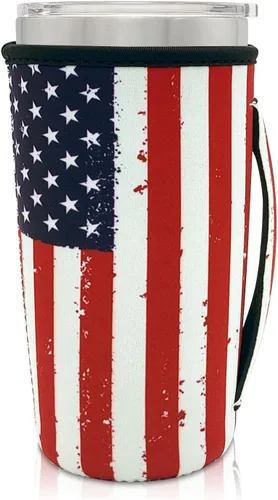 Vista 23 de Fundas Aislantes de Neopreno Portavasos con Asa para Vasos Tumbler de 20oz, Funda Reutilizable para Café Helado Para Tazas de Café de 30oz - 32oz