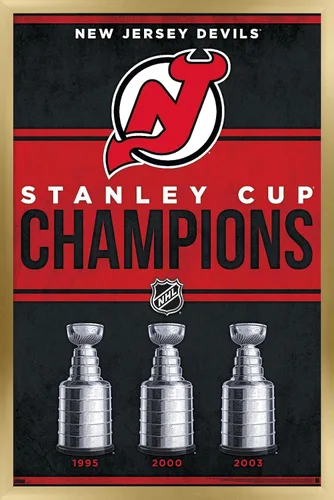 Vista 15 de Trends International NHL New Jersey Devils - Póster de pared Champions 23, 14.72 x 22.37 pulgadas, versión enmarcada de madera de granero