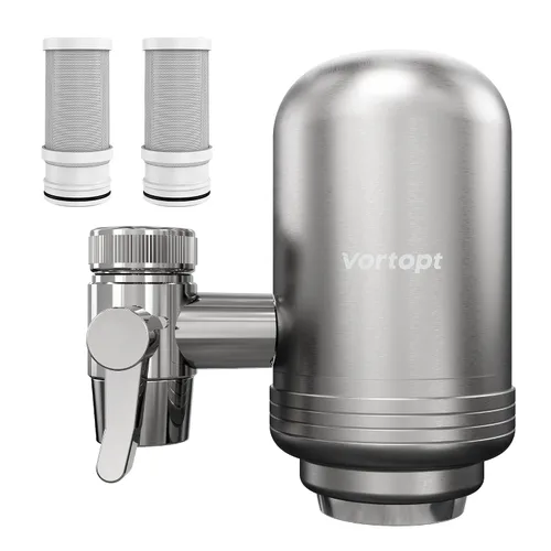 Vista 10 de Vortopt Filtro de agua para grifo para fregadero, flujo rápido, sistema de filtración de agua de montaje en grifo de 400 galones para agua