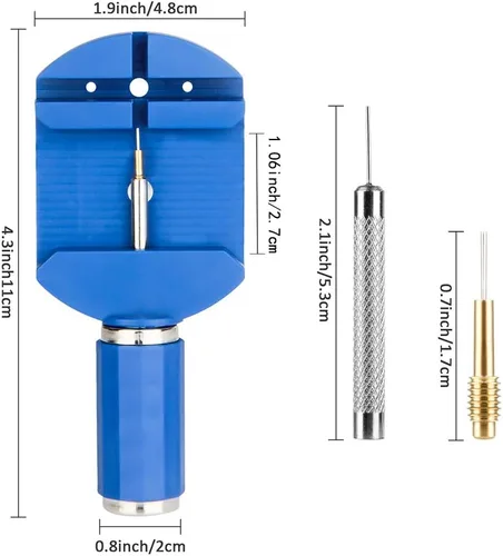 Vista 6 de Kit de herramientas de extracción de eslabones de correa de reloj con 12 pines de repuesto y 3 perforadores de alfiler, 1 martillo de cabeza