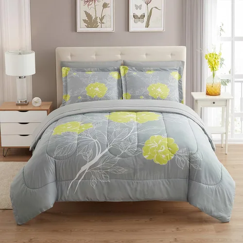 Vista 113 de Sweet Home Collection Juego de edredón de 7 piezas de color sólido para todas las estaciones, manta alternativa de plumón suave y lujosas sábanas