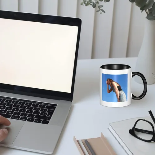 Vista 5 de Tazas de café con foto personalizadas, 11 onzas, tazas personalizadas con nombre de imagen/texto, regalos personalizados para el día de San Negro