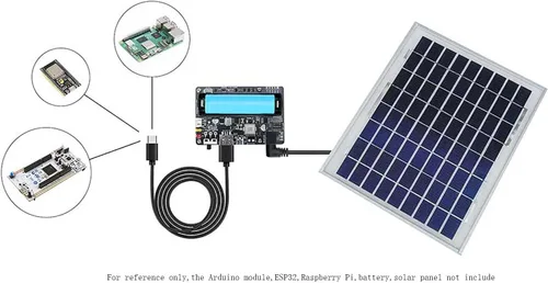 Vista 2 de Módulo de administrador de energía solar/energía, energía solar para panel solar de 5 V-24 V, soporta panel solar o puerto USB Ba-ttery carga
