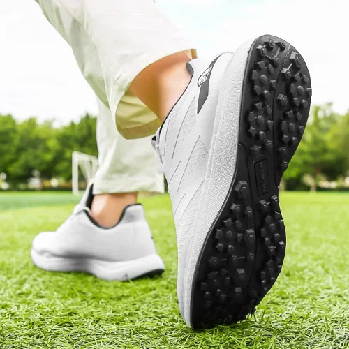Vista 5 de Zapatos de golf para hombre, zapatos de golf profesionales, transpirables, sin pinchos, zapatos deportivos antideslizantes para caminar