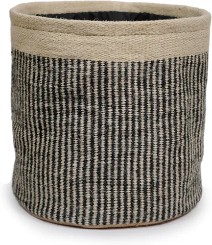 Vista 12 de Cesta de Maceta de Yute Resistente, Cesta Tejida Moderna, Maceta para Flores, Maceteros de Interior para Suelo, Cesta Organizadora de Almacenamiento