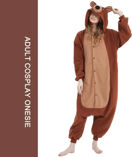 Vista 4 de SWEETXIN Adult Unisex Onesie Pajamas Halloween Christmas Sleepwear Jumpsuit Cosplay Costume Suit for Women and Men