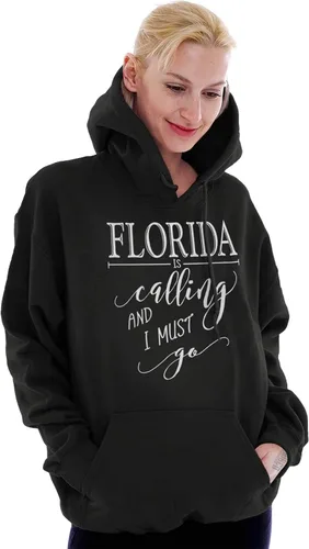 Vista 3 de Brisco Brands Sudadera con capucha Florida is Calling and I Must Go para mujer y hombre