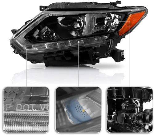 Vista 4 de ACANII - Faros delanteros estilo de fábrica para Nissan Rogue 2014 2015 2016 con DRL LED y proyector, ensamblaje de faros
