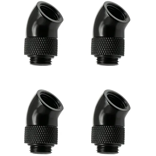 Vista 4 de Conector extensor de 45°, conector de codo de latón macho a hembra G1/4 pulgadas para sistema de refrigeración por agua de computadora