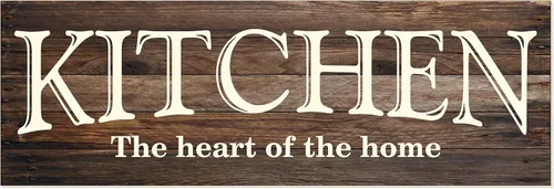 Vista 8 de Kitchen The Heart of The Home - Letrero de pared de madera rústica de 6 x 18 pulgadas (marrón)