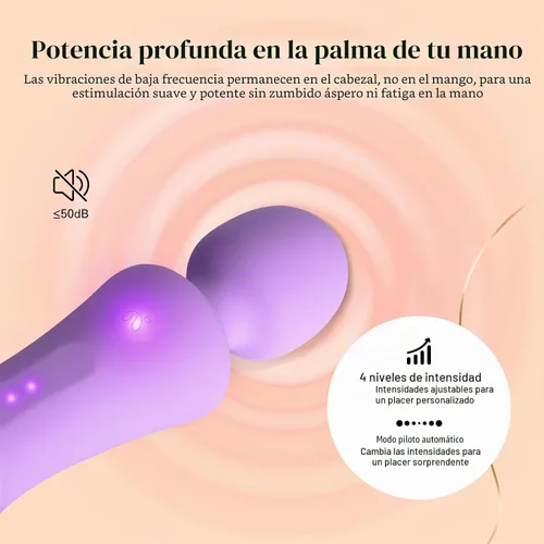 Vista 3 de Tracy's Dog Vibrador de varita de bolsillo, mini masajeador inalámbrico para mujeres, estimulación de clítoris, 4 niveles de intensidad Lavanda