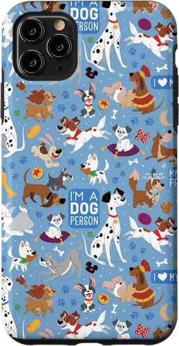 Vista 13 de Disney Funda azul para iPhone 17 con texto en inglés "Dogs I'm a Dogperson