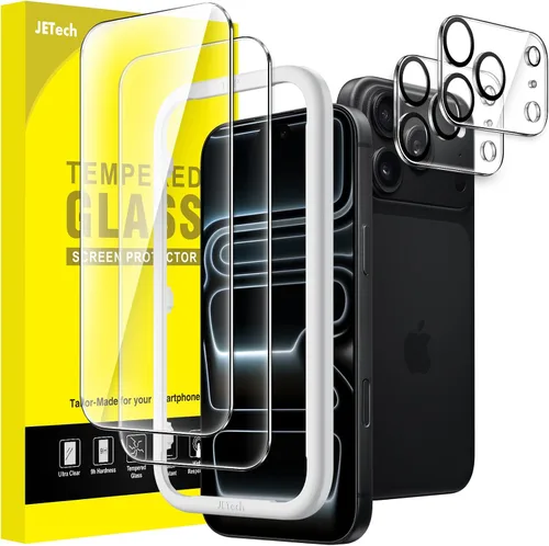 Vista 28 de JETech Protector de pantalla para iPhone 11 de 6.1 pulgadas con protector de lente de cámara, película de vidrio templado, paquete de 2