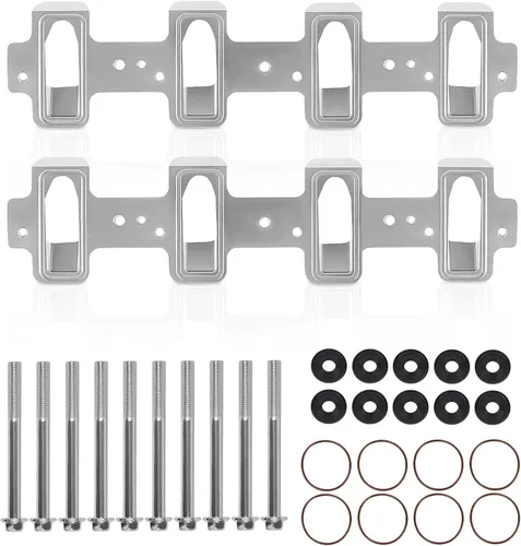 Vista 7 de LS1 Placas adaptadoras de colector de admisión rectangular para culata de puerto catedral a LS3 LSA ZL1 CTS-V (negro)
