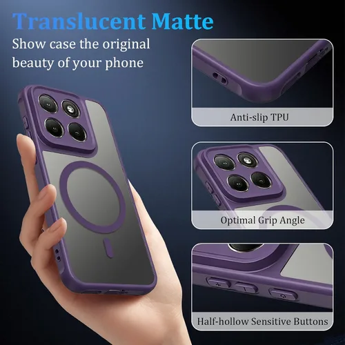 Vista 8 de Funda magnética para Motorola Edge 2026, con protector de pantalla de privacidad y protector de lente de cámara, [militar a prueba de golpes] funda