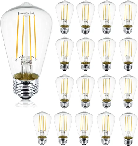 Vista 21 de Bombilla LED E26 de 7.3 pulgadas, 6 W, regulable, bombillas Edison blancas suaves de 2700 K, 800 lm, igual a 80 W, tubular T10 T9, bombilla larga