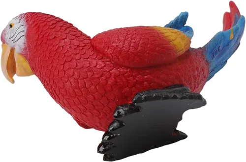 Vista 8 de TOPINCN Escultura de pájaro, escultura de loro, adorno decorativo de pájaro, estatua de pájaro colgante al aire libre, loro trasero, porche