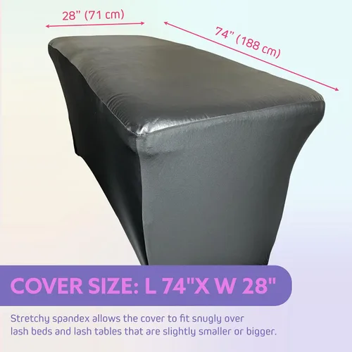 Vista 6 de Funda de cama de pestañas, cubierta impermeable de cuero artificial para mesa de masaje, protector de cera ajustable para cama de esteticista
