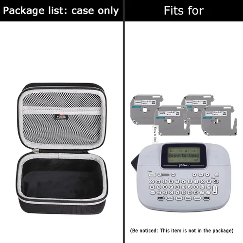 Vista 7 de FBLFOBELI Estuche de almacenamiento duro para Brother P-Touch PTM95/PT90/PT45M Handy Label Maker (solo la caja) (negro) Hard EVA Shell, Shockproof