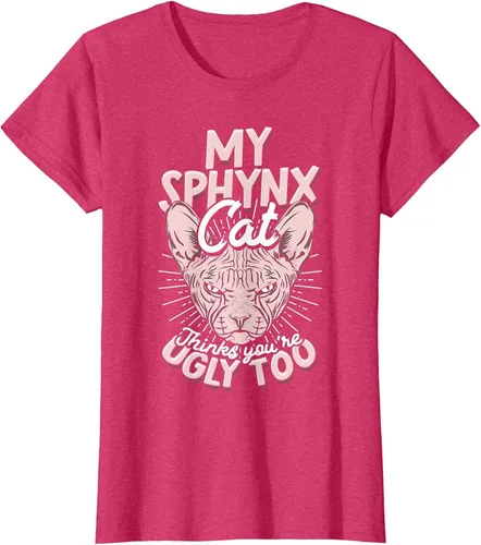 Vista 27 de My Sphynx Cat Thinks You're Ugly Too Pet Hairless Cat Sphynx T-Shirt Asphalt Grey
