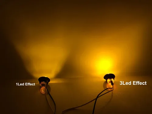 Vista 4 de Paquete de 10 luces LED de 3/4 pulgadas, color ámbar, con 3 LED, para remolque, camiones, autobuses, vehículos marinos, vehículos recreativos