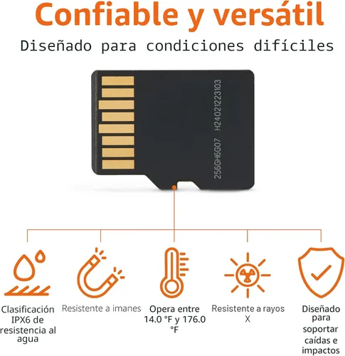 Vista 3 de Amazon Basics Tarjeta microSDXC de 256 GB con adaptador, velocidad de lectura de hasta 200 MB/s, paquete de 1