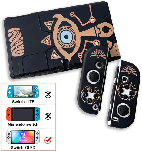 Vista 2 de Funda protectora para Zelda Switch OLED, funda protectora compatible con Nintendo Switch OLED, para accesorios de juegos Zelda, carcasa suave