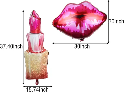 Vista 2 de 4 globos de labios rojos y labios rojos con forma de beso para cumpleaños, boda, despedida de soltera, decoración del día de San Valentín