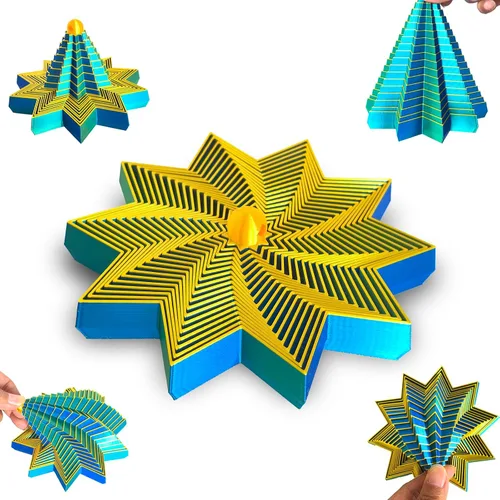 Vista 10 de Juguete fractal de copo de nieve, juguete de escritorio ejecutivo impreso en 3D, perfecto para aliviar el estrés, la irritabilidad y la relajación