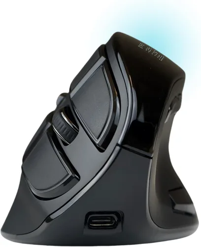 Vista 8 de Ergodriven Ratón ergonómico vertical Om Inalámbrico: Bluetooth y 2.4G Recargable, óptico, 4 niveles DPI, 5 botones personalizados para PC