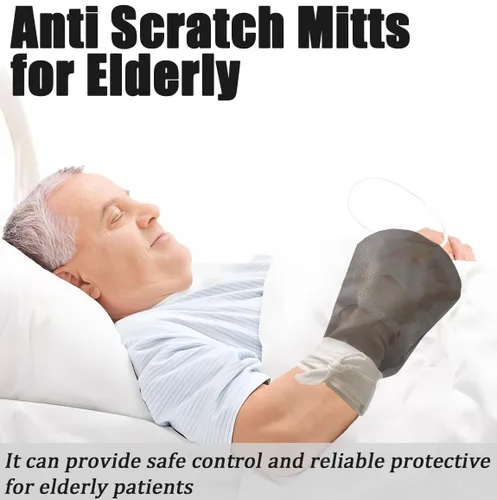 Vista 5 de 2 guantes impermeables de retención de demencia, guantes antiarañazos para ancianos, guantes protectores para pacientes con demencia/adultos