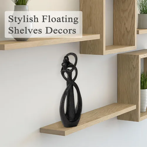Vista 4 de Trycooling Estatua de los amantes de los besos, escultura abstracta, estatuas de resina para decoración del hogar, oficina, estante de escritorio