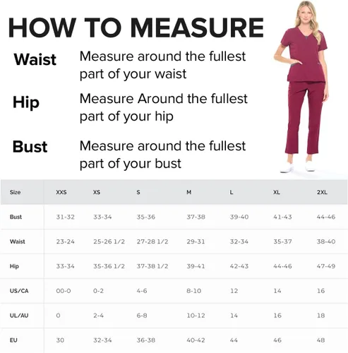 Vista 6 de Dagacci Medical Uniform Conjunto de ropa quirúrgica para mujer en 4 direcciones, red de contraste dividido y bolsillo