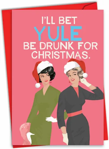 Vista 8 de NobleWorks - Divertida tarjeta navideña para adultos para mujeres - Tarjeta de felicitación festiva con humor directo, tarjeta de felicitación