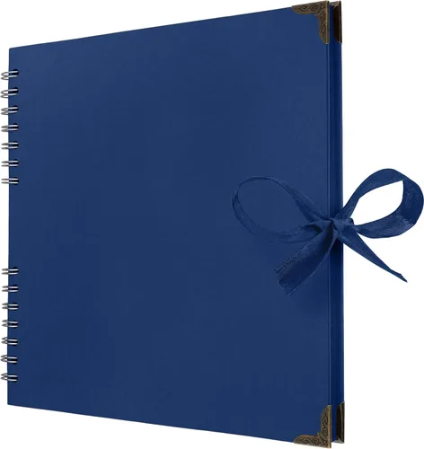 Vista 22 de Bstorify - Álbumes de fotos cuadrados de 36 páginas de 18 x 18 cm, papel kraft negro grueso, 250 g/m², libro de recuerdos, cierre de cinta, ideal